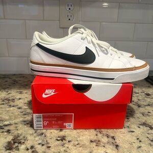 Nike Court Vision Low Sneakers - White, Black, and Brown